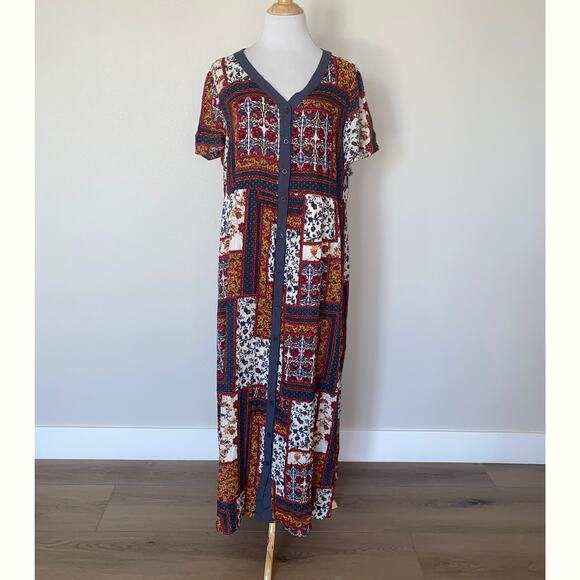 Roolee S/S Patchwork Print Maxi Dress Size XXXL - Picture 1 of 5